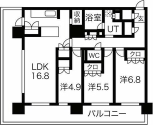 プラウド阪急塚口駅前の物件間取画像